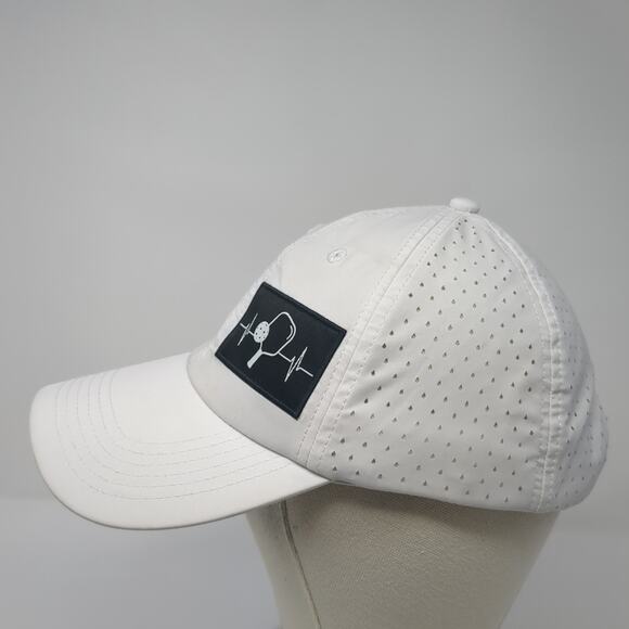 Pickleball Snapback Trucker Hat White One Size Adjustable Mesh Back 6 Panel - Picture 3 of 9